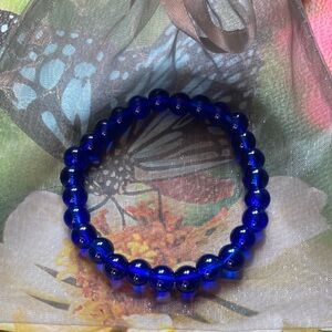 Vibrant Blue Beaded Amethyst Bracelet